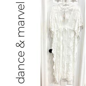 DANCE & MARVEL - NWT - L Sz L Embroidered Lace Beach Cover-Up/Festival Duster